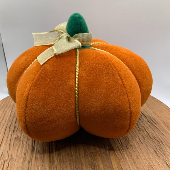 Hallmark Vintage Pumpkin Small Star Gold Tone Bow Plush - Picture 4 of 6
